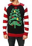 Ugly Christmas Sweater Men's Mustache Christmas Tree Sweater