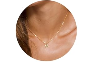 Foxgirl Gold Initial Necklaces for Women, Dainty Gold Letter Necklace Tiny A-Z Pendant Choker Necklace Trendy Cute Personalized Monogram Name Necklace Gold Jewelry Necklace for Women Gift