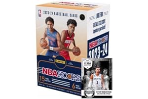 GENERIC NEW 2023-24 Panini NBA HOOPS Factory Sealed Basketball Box w/90 Cards (Look for Autograph or Memorabilia Cards of VICTOR WEMBANYAMA!) - Plus Custom Made Wemby Basketball Card Pictured.