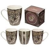 Wolves Loyal Companion Lisa Parker Designed Bone China Mug by Big Bargain Store