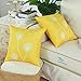 CaliTime Pack of 2 Canvas Throw Pillow Covers Cases for Couch Sofa Home Decoration Solid Dandelion Print Both Sides 18 X 18 Inches Vibrant Yellow