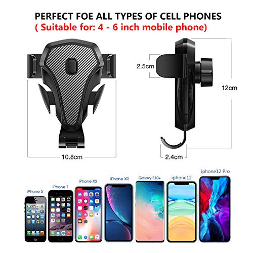 Air Vent Phone Mount for Car, DWH Car Phone Holder Mount Compatible with 12/12mini/11Pro/Xs/Xr/X/8/8P/7/7P/6/6P/Note S8/S9/S10/LG/Pixel 3 XL & All Phones