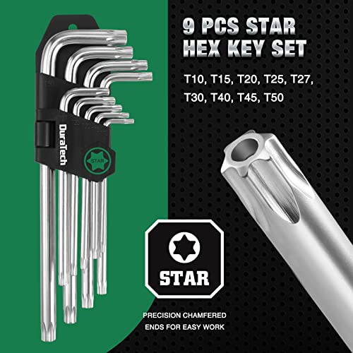 DuraTech Allen Wrenches sets, 27-Pieces Long Arm SAE & Metric Torx Star Ball End Hex Key Set