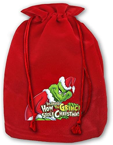 The Grinch Stole Christmas Drawstring Christmas Gift Bag Made Of Pleuche And Sponge Velvet By Gift Boutique