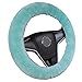 U&M Wool Car Steering Wheel Cover Soft Fluffy Natural Sheepskin Vehicle Non-slip Wheel Cushion Protector Universal Fit for 15 inch for Women