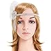 eforpretty 1920's Vintage Rhinestone Flower Flapper headband Headpiece with White Feather,One Size