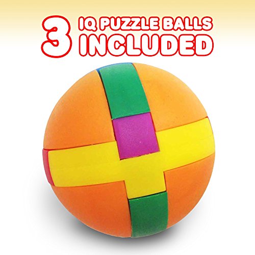 IQ Challenge Set, Fun Puzzle Balls with Free Colorful Instruction Guide by Gamie, Party Games, Fidget Brain Teaser Puzzles, Includes 12 Fun and Challenging Puzzle Balls, Great Educational Toy for Kids