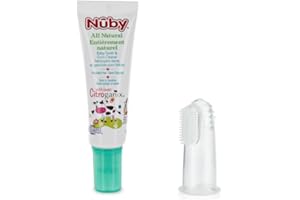 Nuby Citroganix Infant Toothpaste with Silicone Finger Brush, Clear