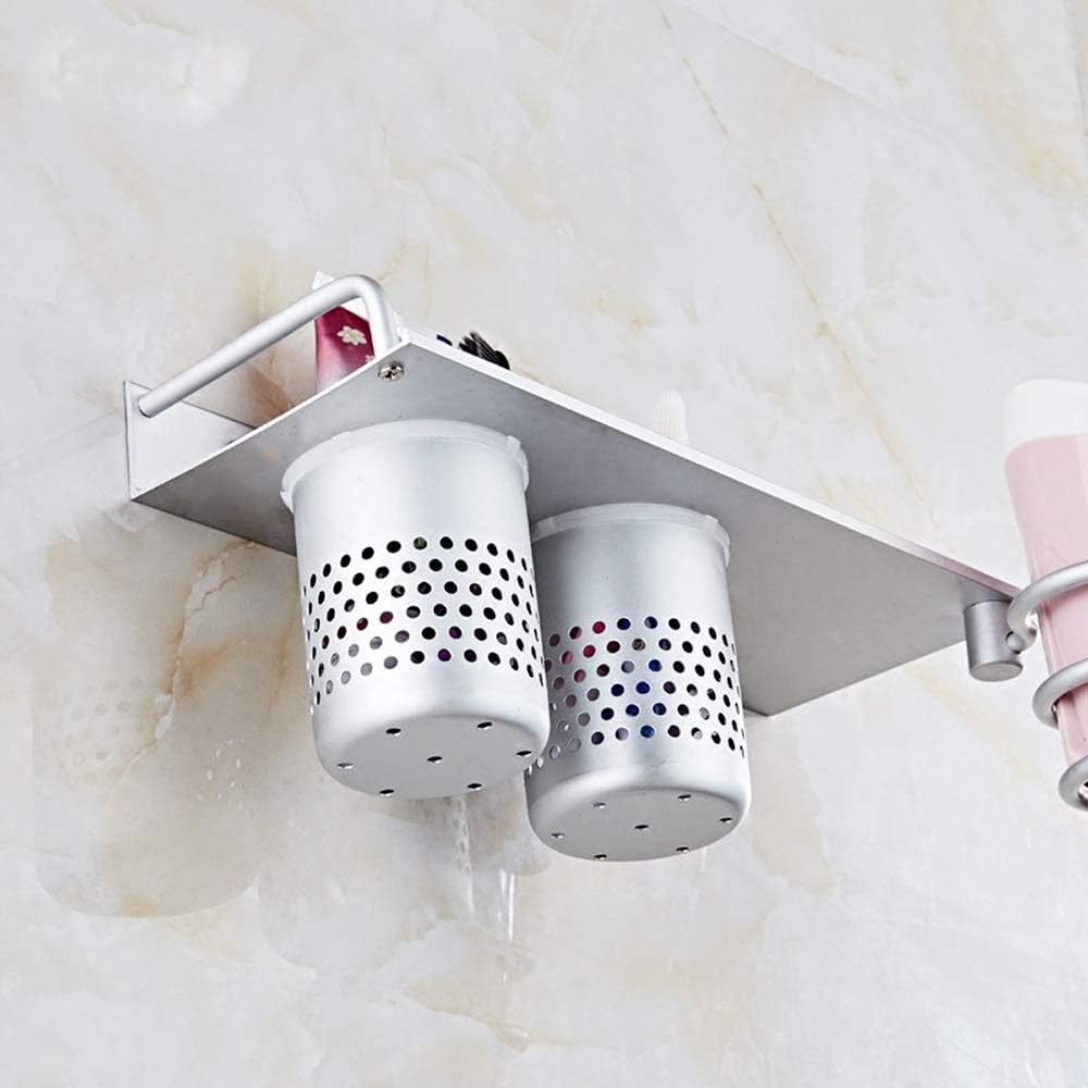 Lmeison Wall Mounted Hair Dryer Holder, Aluminum Hair Dryer Hanging