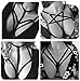 JELINDA Harness Cage Bra Elastic Womens Black Strappy Cupless Breast Bra Harness (Black-Y058)
