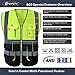 JKSafety 7 Pockets High Visibility Zipper Front Safety Vest With Reflective Strips.Meets ANSI/ISEA Standards(130-Yellow-Black M)