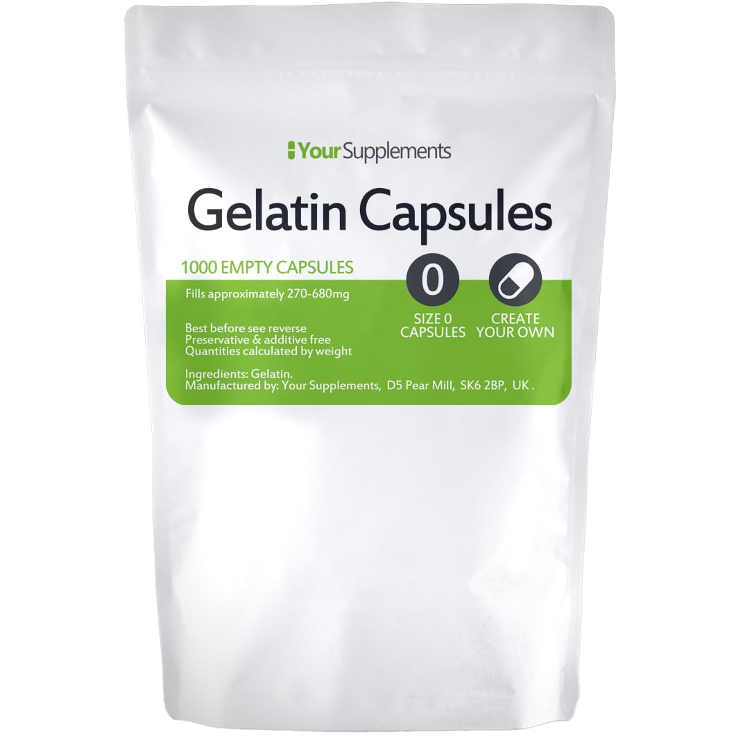 Your Supplements - Size 0 Empty Gelatin Capsules (1000 Pack)