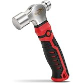 HOUSERAN Small Ball Peen Hammer, 8 oz Stubby Short Handle Ball Ping Hammer | Picture Hanging, Jewelry Making, Metalworking, Metal Stamping Shaping, Auto Repair, Carpentry and Crafting Tiny Ballpeen