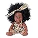 TUSALMO 10 INCH Black Baby Doll Toy with Accessories-African American Baby Dolls in Gift Box-Ideal Holiday,Christmas (12inch-YD-30H)