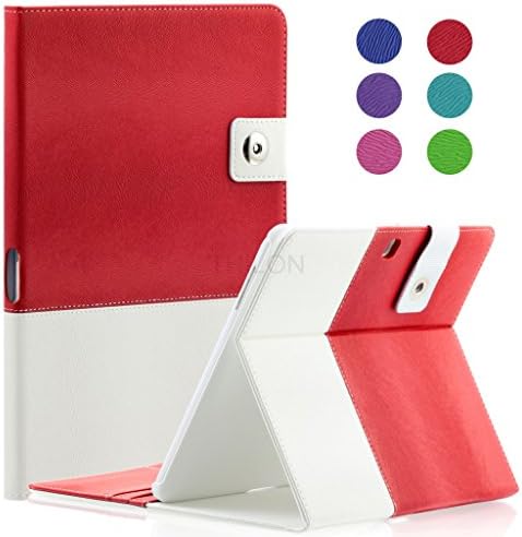 Samsung Galaxy Tab 4 10.1 (10 Inch), Thilon TM Hybrid Folio Tab 4 10.1 Case - Premium Leather Smart Cover with stand for Tab 4 10.1 Tablet NOOK SM-T530 T531 T535 (Red)