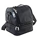 Nex Lunch Bag Double Cooler Carry Bag Insulated Tote Large Capacity with Adjustable Shoulder Strap and Zip Closure Travel Lunch Tote(Black)