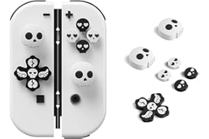 JEMDO Halloween Cross D-Pad Button Caps Set Joystick Cover,Cool Switch Thumb Grip Caps Compatible with Nintendo Switch/OLED/Lite,Soft Silicone ABXY Key Buttons Joystick Cap Covers Accessories