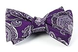 100% Silk Woven Plum Paisley Self-Tie Bow Tie