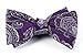 100% Silk Woven Plum Paisley Self-Tie Bow Tie