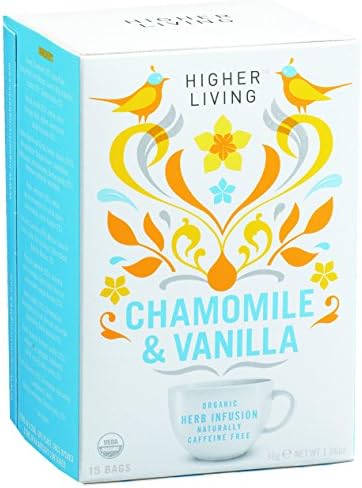 Higher Living Organic Tea Caffeine Free Chamomile & Vanilla -- 15 Tea Bags