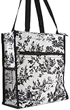 World Traveler Toile Print Collection Travel Tote Bag 12-inch