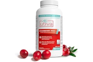 SZIO+ Utiva Cranberry PACs – Clinically Studied Ingredients 36mg PACs for UTI Avoidance - Supplement for Urinary Tract Health for Women and Men – Cranberry Extract Pills for Bladder Health, 90 Vegi Capsules