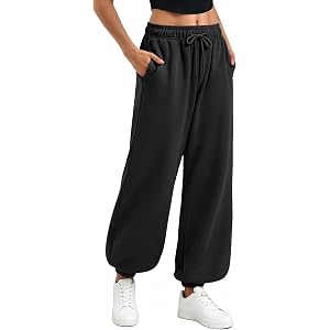 Ipletix Sweatpants Women High Waisted Baggy Lounge Workout Pants | Wide Leg，Cinch Bottom，Drawstring，Fall Fashion，Athletic Tra