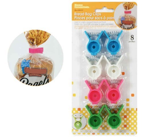 8-pc Bread Bag & Bagel Clips Sealer by J Home