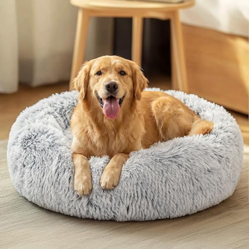 JOLLYVOGUE Calming Donut Dog Bed