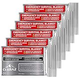 CLUSAZ 6 Pack Emergency Foil Blanket XL – Survival Thermal Protection for First Aid Kit and Rescue Bag Made of Reflective Mylar to Prevent Hypothermia – Large 210cm x 160cm