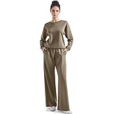 SUUKSESS Women Modal Fall 2 piece outfits Oversized Sweatshirt Wide Leg Pants