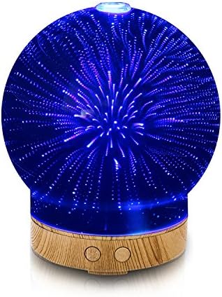 Dalanpa Ultrasonic Cool Mist Humidifier 3D Glass Night Lights 14 LED Color Lighting