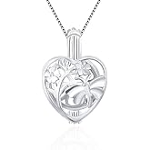 LGSY 925 Sterling Silver Heart Flower Cage Pendants Crafting Charm for DIY Necklace Bracelet Jewelry Making