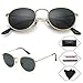 Small Round Vintage Mirror Lenses UV Protection Unisex Sunglasses by HMIAO (Silver Frame, Black) ...