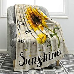 Jekeno Sunflower Blanket Print Cozy Soft Warm Bed