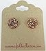Rose Gold-Tone Metallic Faux Druzy Stone Stud Earrings 12mm
