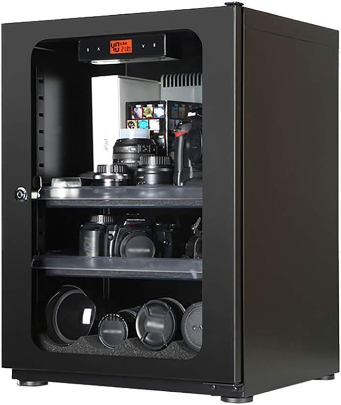 LYATW Electronic Dry Cabinet Camera Cabinet Moisture Cabinet for Camera Lens and Other Photographic，73L Large Capacity Dehumidifier-Black
