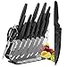 HOBO, Stainless Steel Chef Knife Acrylic Block Professional Non-slip Handle, Kitchen Scissors, Cooking, Black Cutlery Set