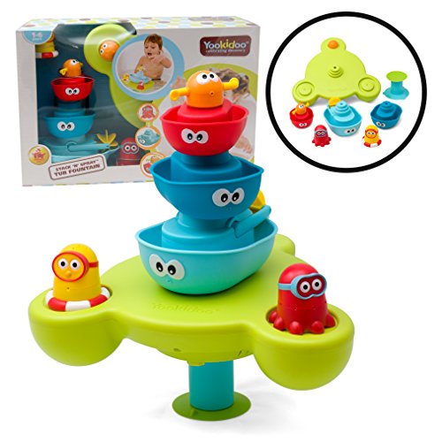 Bath Toy - Stack N' Spray Bathtub Fountain - 7 Unique Pieces With Different Functions