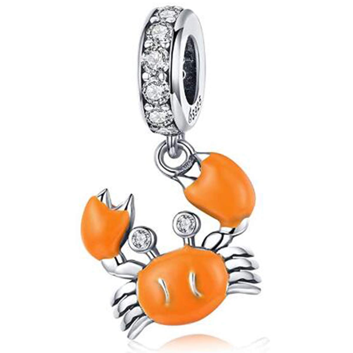 Bird Charm Sterling Silver Fashion Jewelry Animal Charm Bead for Pandora Bracelets (Crab Charms)