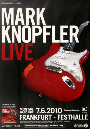 Mark Knopfler ( Dire Straits ) - Get Lucky Live 2010 - Concert Poster Plakat