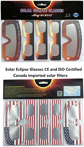 AFSTUP Solar Eclipse Glasses -Solar Eclipse Viewing Filter Shades - CE and ISO Certified -Flexible Paper Glasses -Eye Protection (10 Pack)