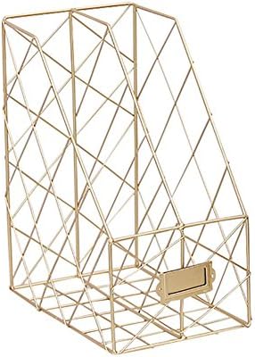 Jerome10Dan File Holder Organiser, Mesh Metal Magazine Rack Holder Desk Organizer Draft Paper File Rack Box Desktop Storage Holder