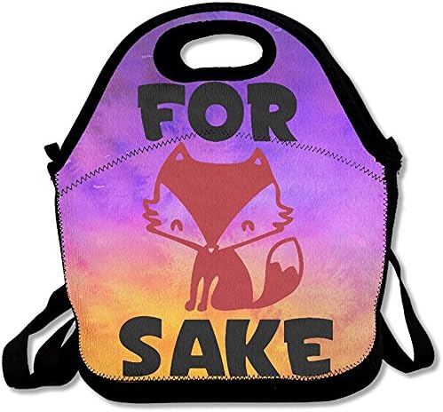 Starophi Fox Sake Insulated Lunch Box With Zipper,Carry Handle And Shoulder Strap For Adults Or Kids Black