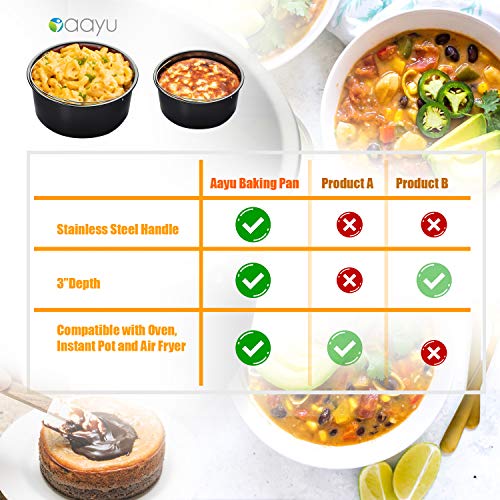 Baking Pan for Pressure Cookers, Air Fryers and Ovens- For 3 QT to 5QT Pressure Cookers and 2.75QT 3.7QT 5.3QT Air Fryers. Fits InstantPot, Ninja Foodi Gowise Philips NuWave Power Farberware and more - Thumbnail 2