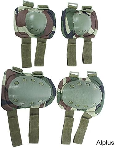 Sport Knees, Alplus Military Tactical Knee Pad Elbow Pad Set,Airsoft Knee Elbow Protective Pads Combat Paintall Skate Outdoor Sports Safety Guard Gear (2Knee Pad and 2Elbow Pad )
