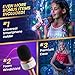 KaraoKing Wireless Bluetooth Microphone – Portable KTV Machine with Speaker + Free USB Disco Ball Light & Phone Holder Perfect for Pop, Rock n' Roll Solo Parties & More (E106 2.0 Pink)