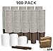 Ilyapa 100 Pack - 16 oz To Go Coffee Cups with Sleeves, Lids & Stirrers - Disposable & Recyclable Brown Paper Travel Coffee Cups