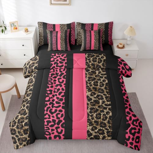 Erosebridal Leopard Print 7 Piece Comforter Set Full Size at Amazon
