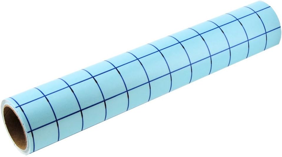 Vinyl Ease 12 inch x 12 feet roll of Blue Grid Transfer Tape with a Medium Tack Adhesive, 1 INCH Grid. Works with a Variety of Vinyl. Great for Decals, Signs, Wall Words and More. American Made V0802